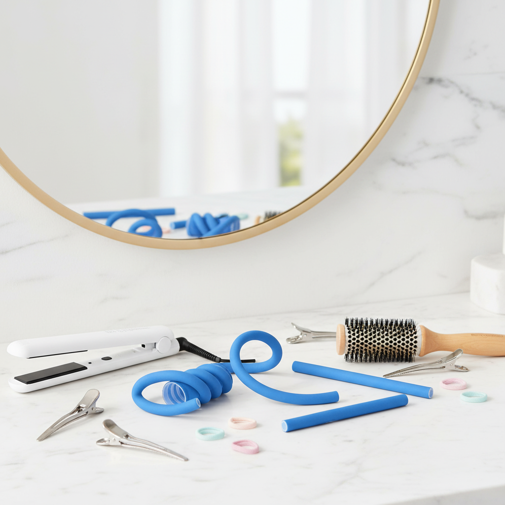 Blue Flexible Bendy Hair Rollers