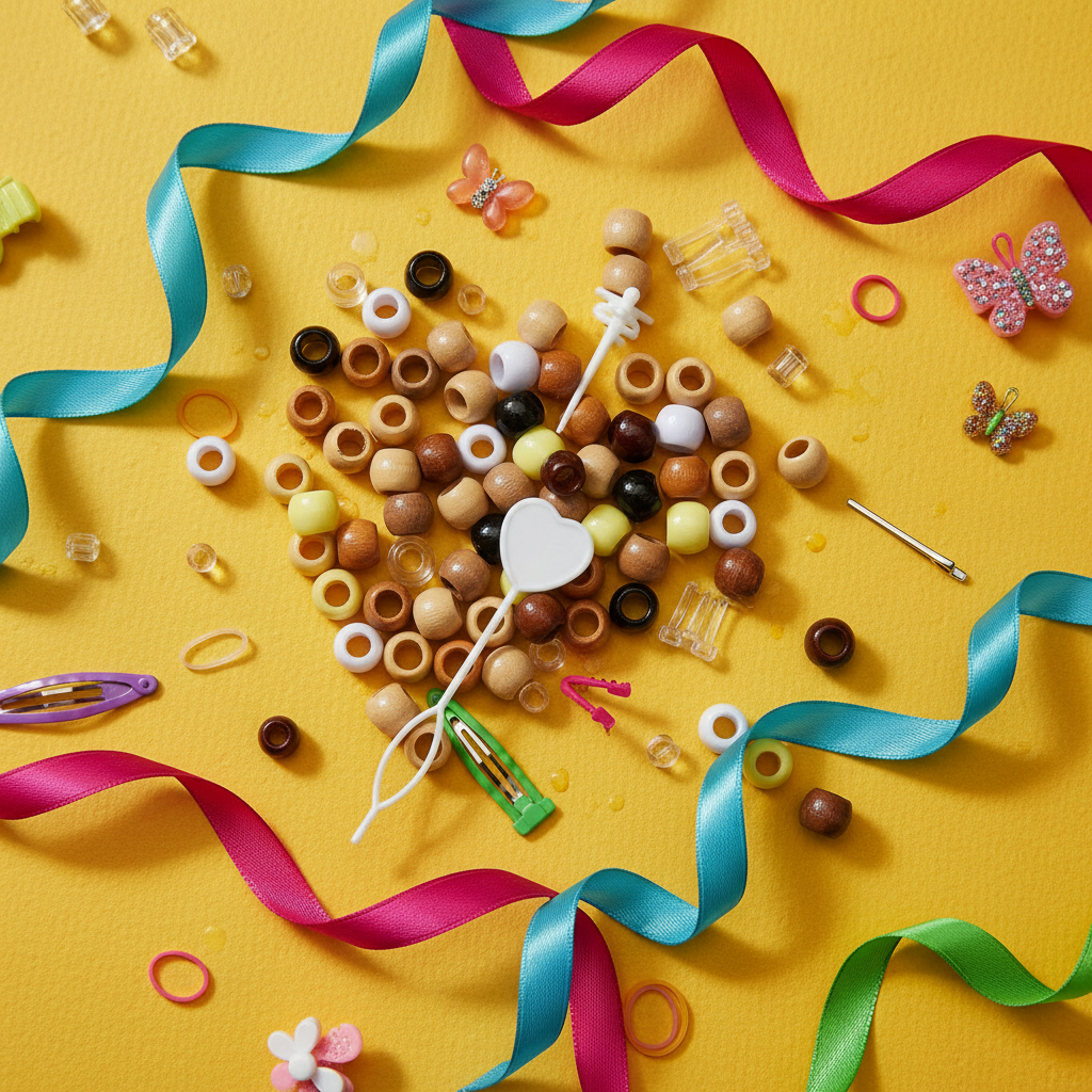 Brown Kids Hair Beads