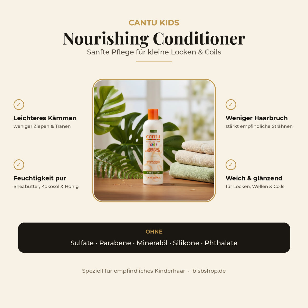 Cantu Kids Nourishing Conditioner: Vorteile und frei von Sulfaten und Parabenen