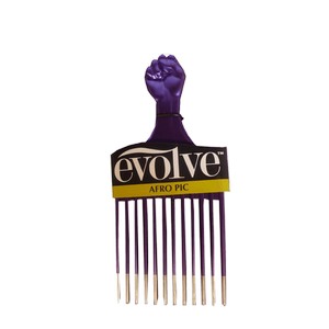 Evolve Afro Pic Metallic Purple