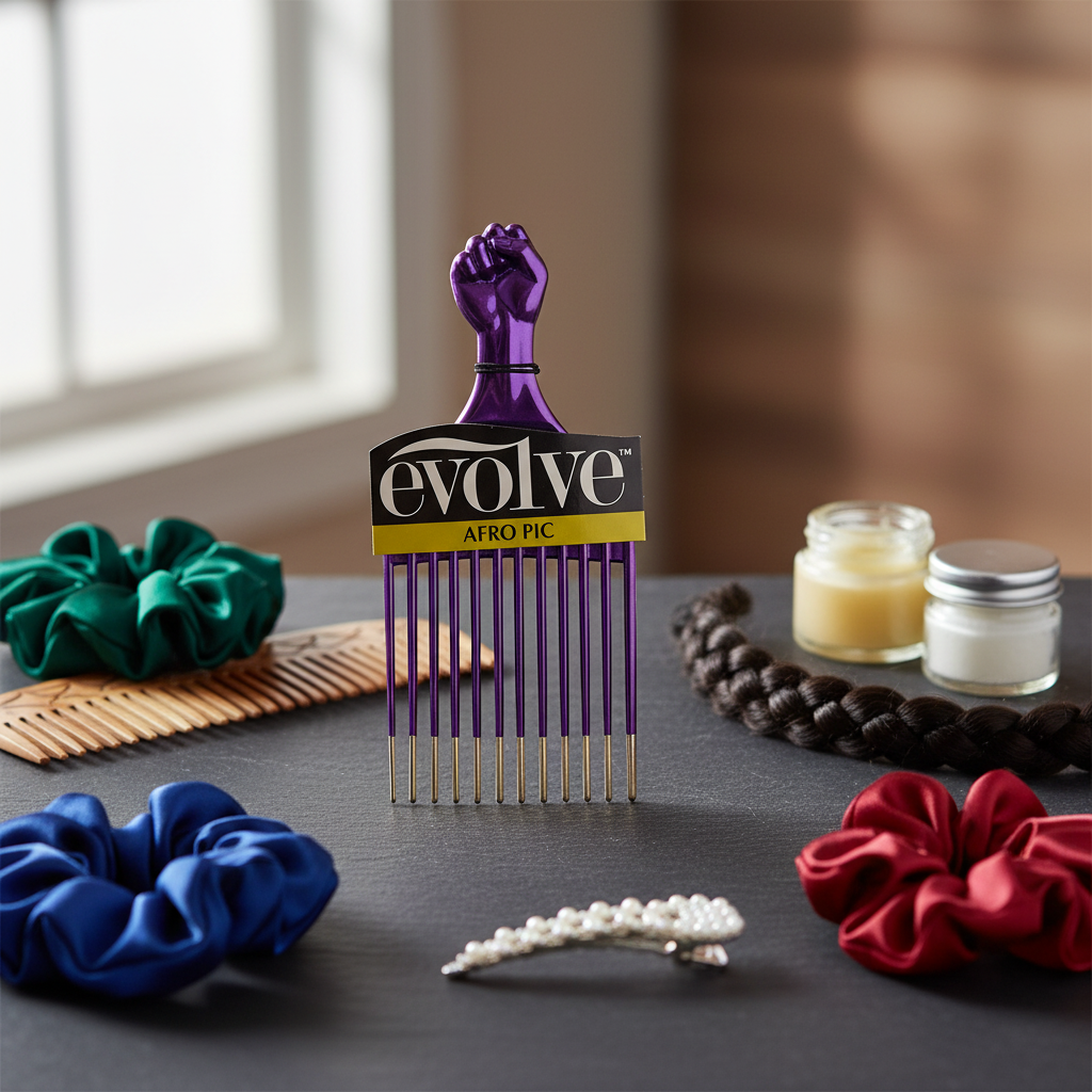 Evolve Afro Pick Metallic Purple