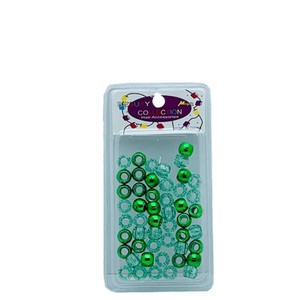 Haar Perlen für Kinder - Grün/Transparent - für Dread, Braids &amp; Zöpfe