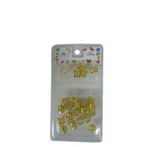 Haarschmuck Perlen mit Steinperlen - für Dread, Braids &amp; Zöpfe (Gold)