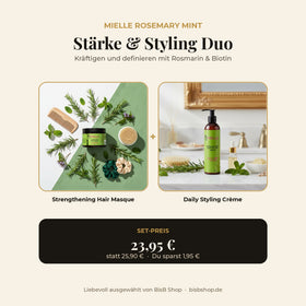 Mielle Rosemary Mint Stärke & Styling Duo – Haarmaske und Styling Creme im Set