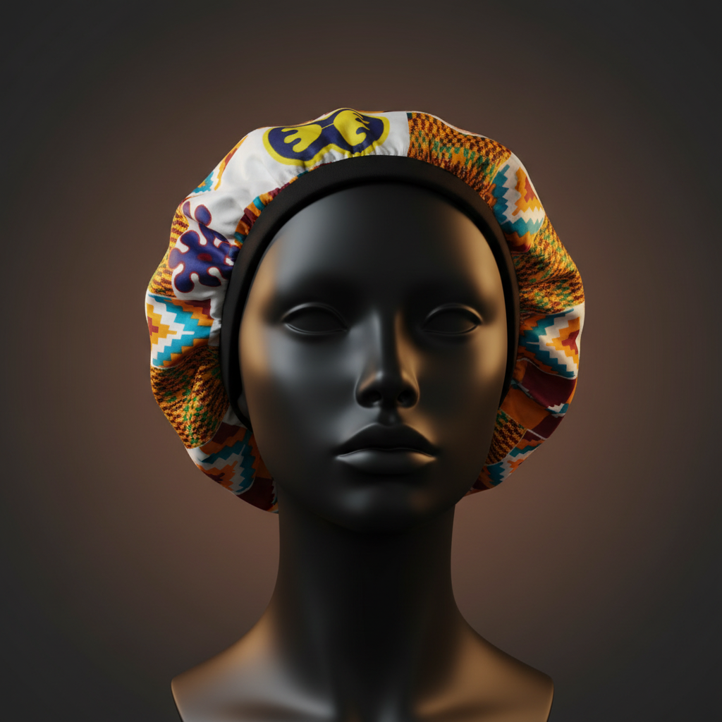 Kente Print Bonnet 7 Mannequin