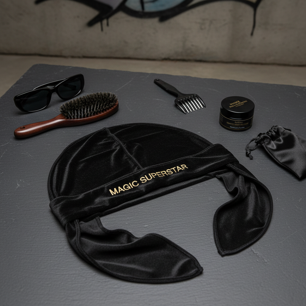 Magic Superstar Velvet Durag Black