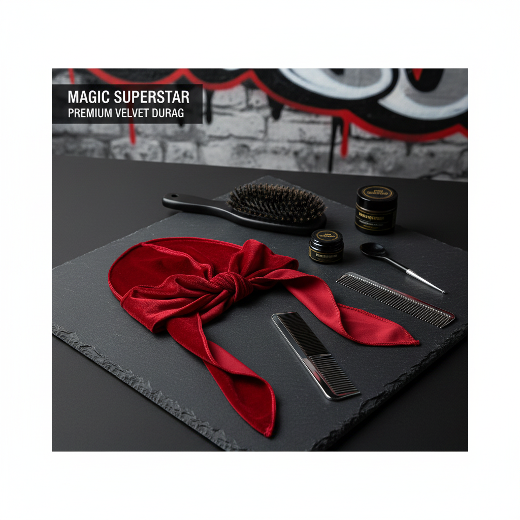 Magic Superstar Velvet Durag Red