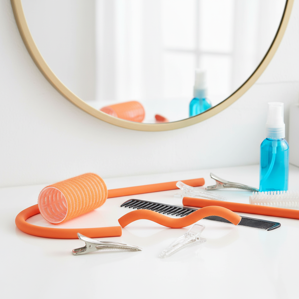 Orange Flexible Bendy Hair Rollers