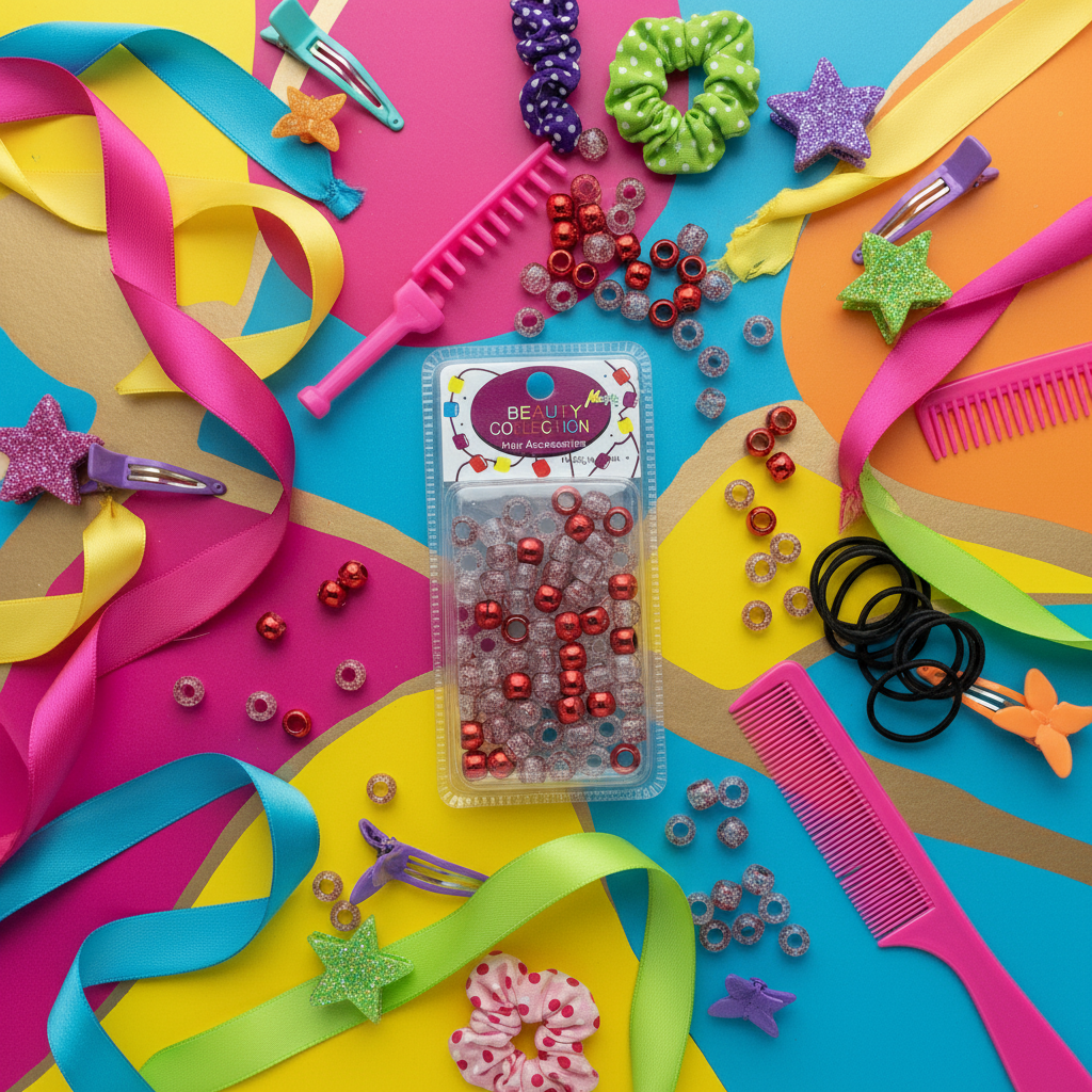 Red Transparent Kids Hair Beads Lifestyle