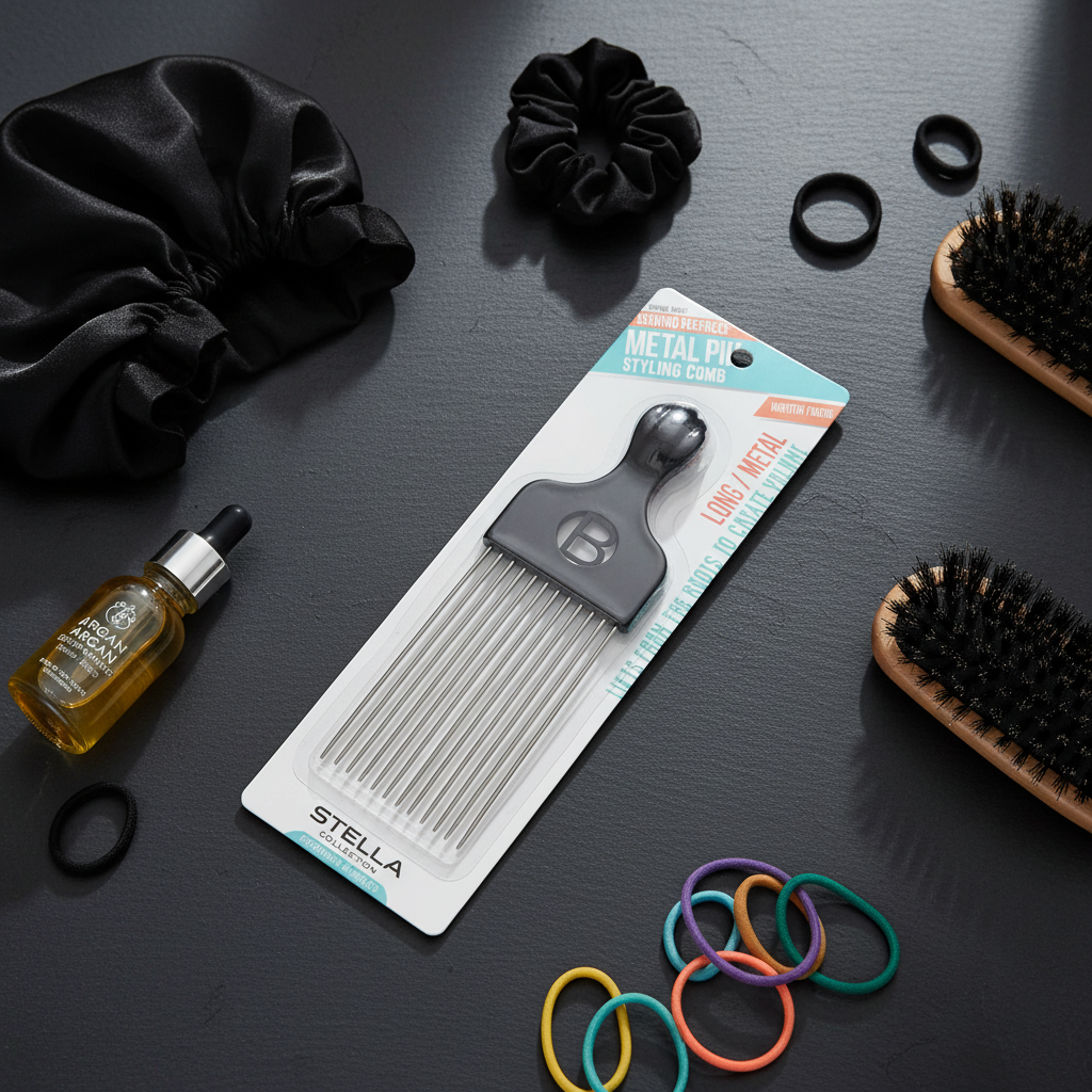 Stella Metal Professional Afro Comb