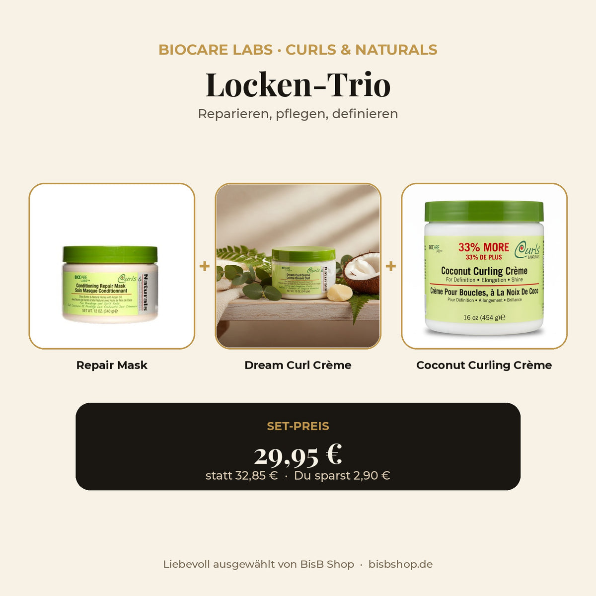 Biocare Labs Curls & Naturals Locken-Trio im Set