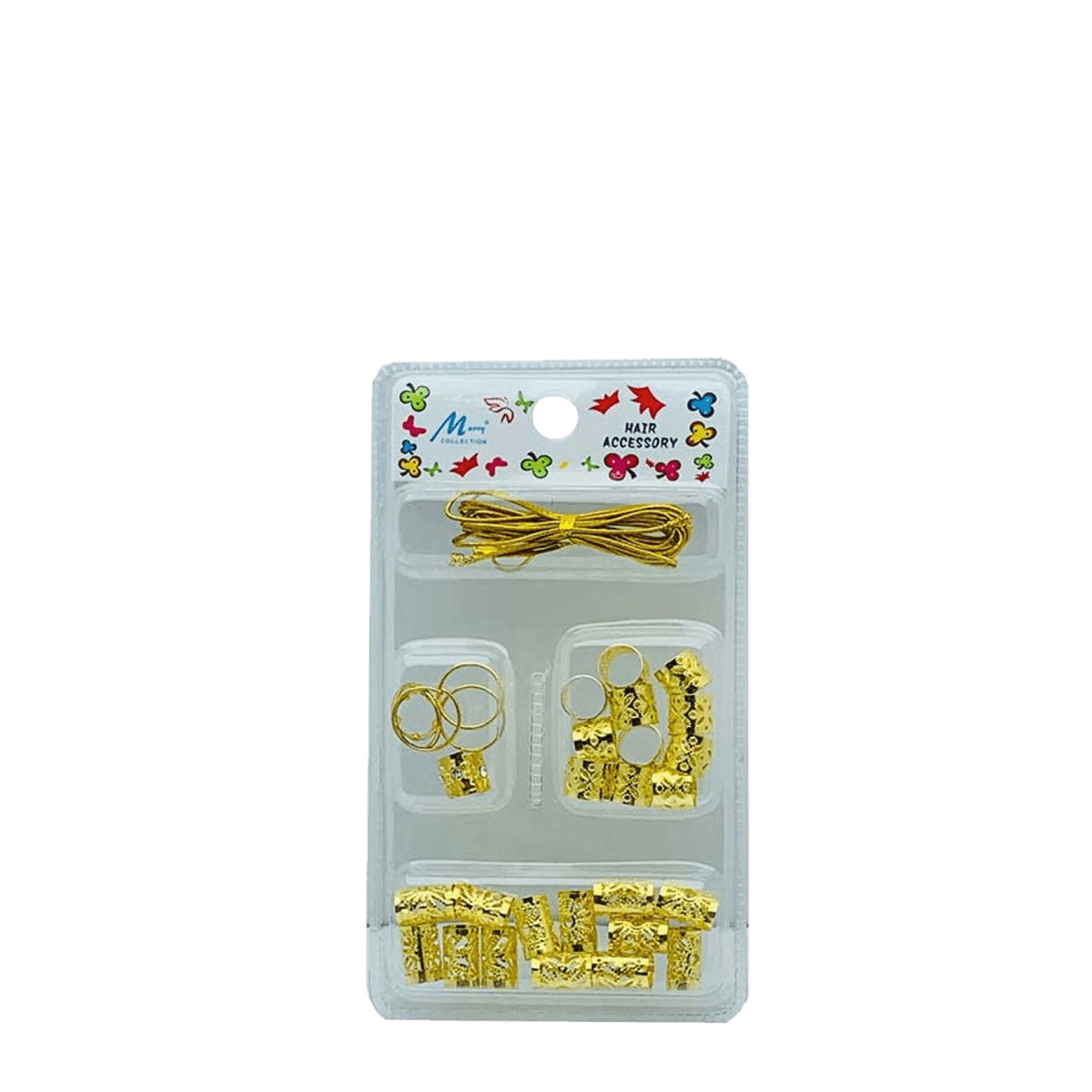 Haarschmuck Perlen mit goldenen Perlensträhnen - für Dread, Braids &amp; Zöpfe (Gold)